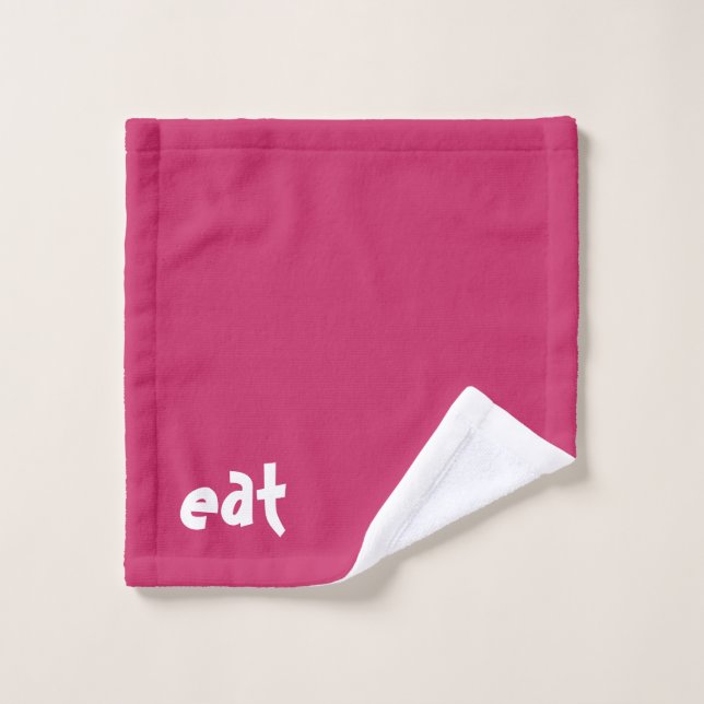 "eat" Fun Funny Wipe Your Pets Face Wash Cloth (Wash Cloth)