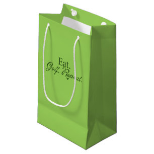Eat. Golf. Repeat.   Clubhouse Receptions Green  Small Gift Bag