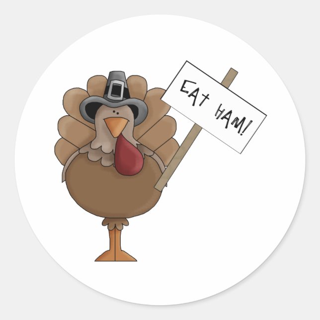 Eat Ham Classic Round Sticker (Front)