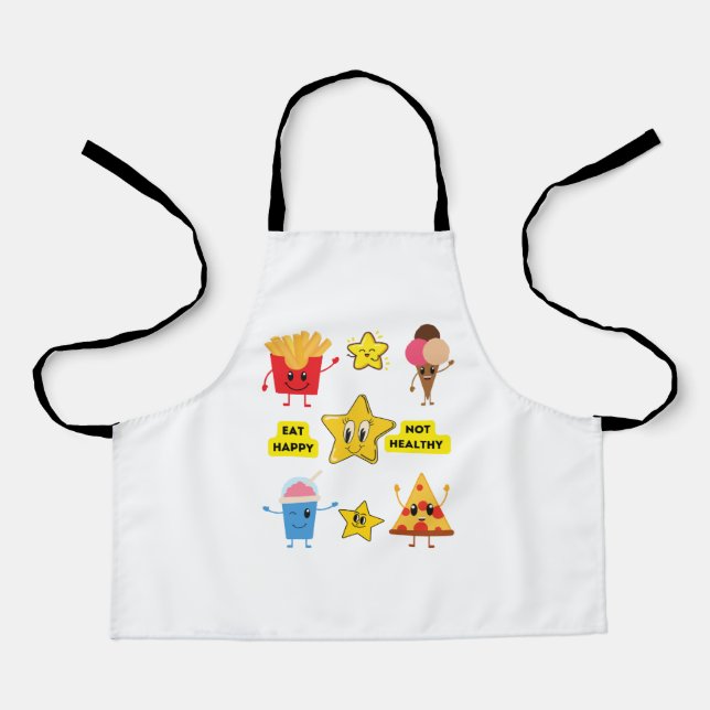 Eat Happy Not Healthy Apron (Front)