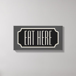 Eat Here Diner Sign Kitchen Canvas Art Gift Decor