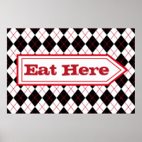 Eat Here Diner Sign Poster