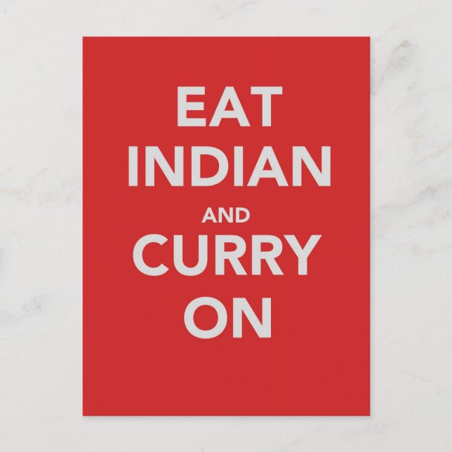 Eat Indian and curry on Postcard (Front)