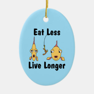 Eat Less Ceramic Ornament