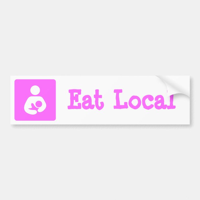 Eat Local Breastfeeding / Nursing Icon Bumper Sticker (Front)