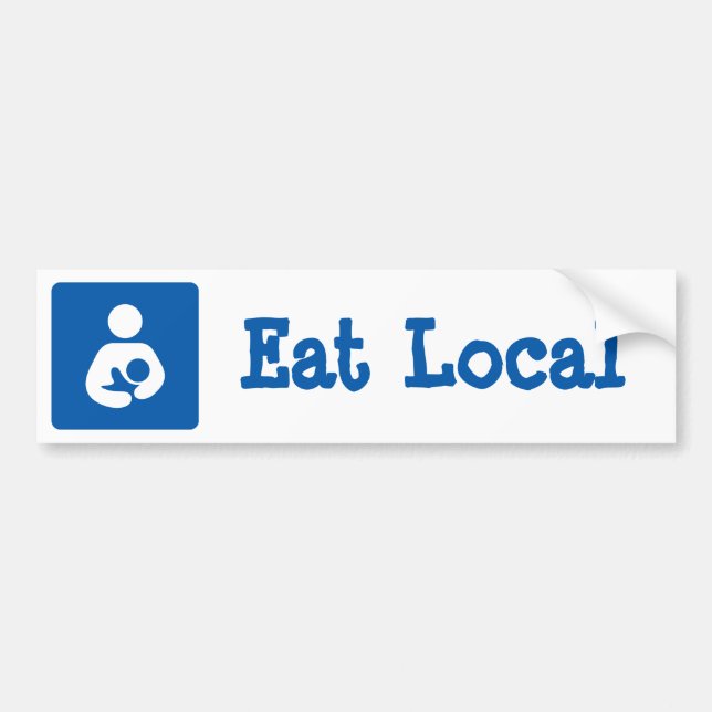 Eat Local Breastfeeding / Nursing Icon Bumper Sticker (Front)