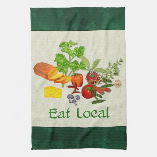 Eat Local Kitchen Towel (Vertical)