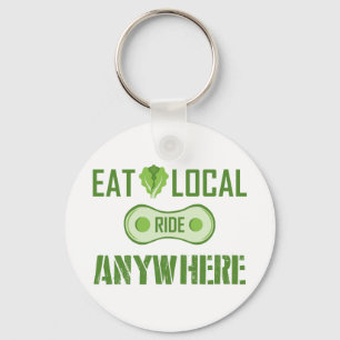 Eat Local, Ride Anywhere Keychain