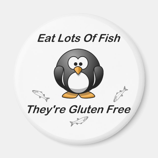 Eat Lots Of Fish, They're Gluten Free Magnet (Front)