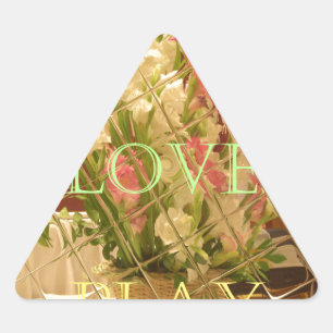 Eat Love Play Flowers for all beautiful seasonal o Triangle Sticker
