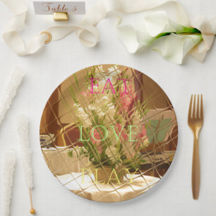 Eat Love Play Party Theme Paper Plate