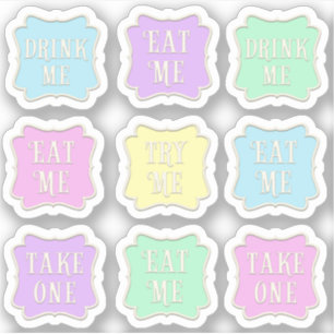 "Eat Me" "Drink Me" Wonderland Tea Party Set of 9