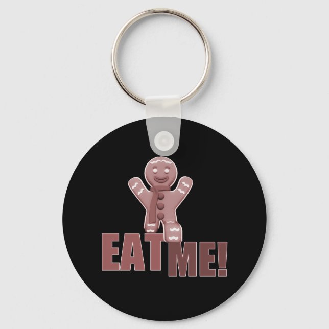 EAT ME! Gingerbread Man - Red Keychain (Front)