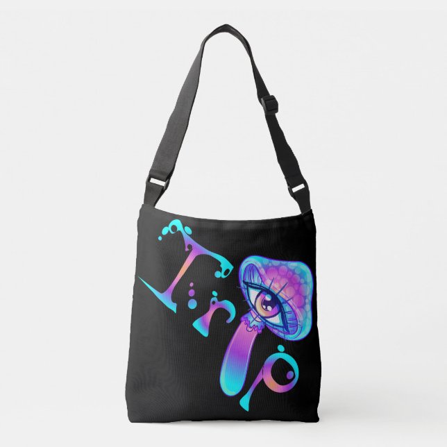 Eat Me Mushroom and Trip Crossbody Bag (Front)