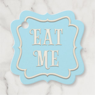 "Eat Me" Wonderland Tea Party Blue Personalized Favour Tags