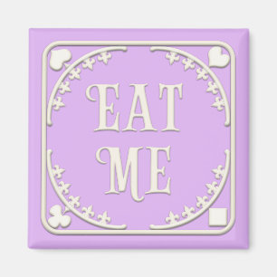 "Eat Me" Wonderland Tea Party Charming Purple Magnet