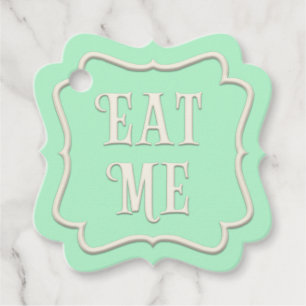 "Eat Me" Wonderland Tea Party Green Personalized Favour Tags