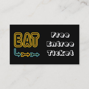 Eat Meal Ticket Custom Business Card Template
