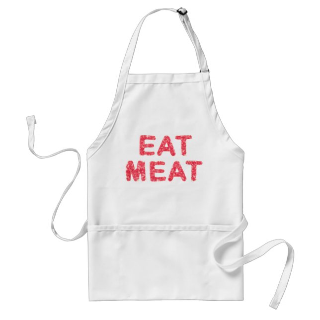 Eat meat meaty text standard apron (Front)