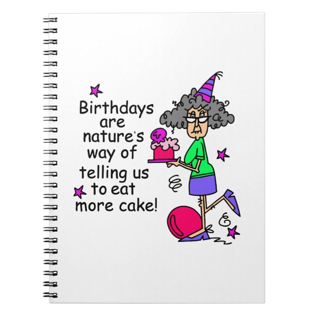 Eat More Cake Birthday Humour Notebook (Front)
