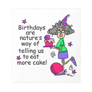 Eat More Cake Birthday Humour Notepad