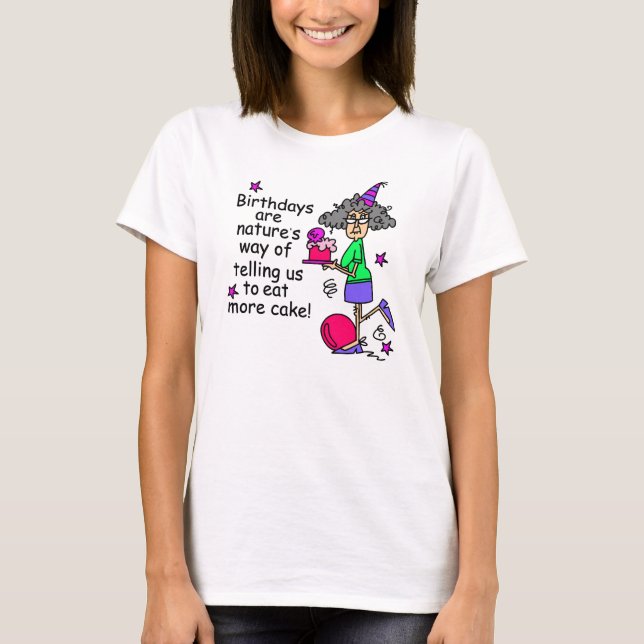 Eat More Cake Birthday Humour T-Shirt (Front)
