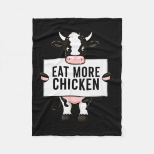 Eat More Chicken Funny Cow Loving Farm Tees Animal Fleece Blanket