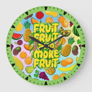 Eat more fruit   motivational healthy food yoga large clock