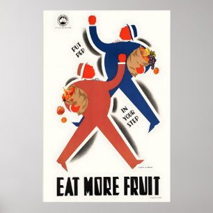 Eat More Fruit Vintage Food and Drink Poster
