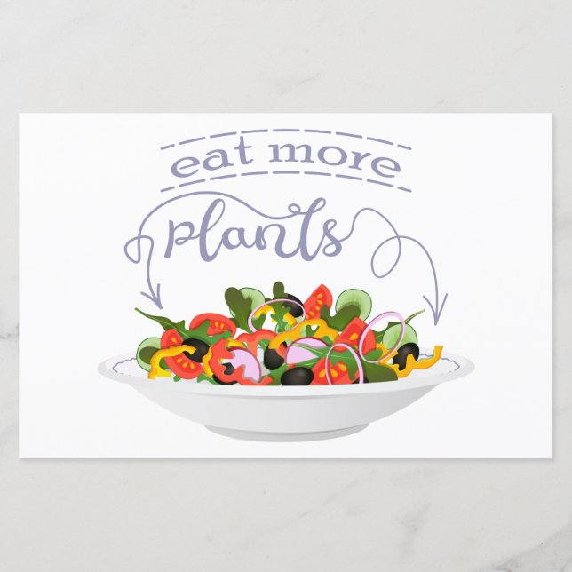 Eat more plants fresh salad motivation lettering (Front)