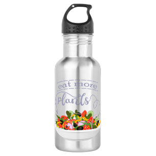 Eat more plants fresh salad motivation lettering 532 ml water bottle