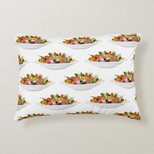 Eat more plants fresh salad motivation lettering accent pillow