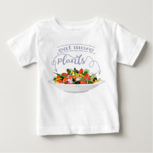 Eat more plants fresh salad motivation lettering baby T-Shirt