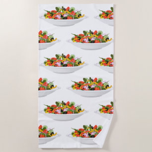 Eat more plants fresh salad motivation lettering beach towel