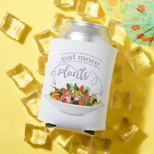 Eat more plants fresh salad motivation lettering can cooler