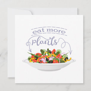 Eat more plants fresh salad motivation lettering card