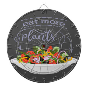 Eat more plants fresh salad motivation lettering dartboard