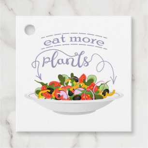 Eat more plants fresh salad motivation lettering favour tags