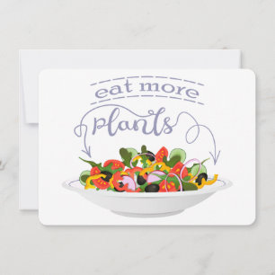 Eat more plants fresh salad motivation lettering invitation