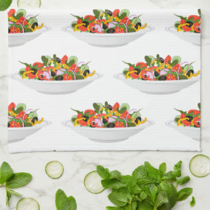 Eat more plants fresh salad motivation lettering kitchen towel