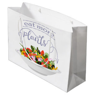 Eat more plants fresh salad motivation lettering large gift bag