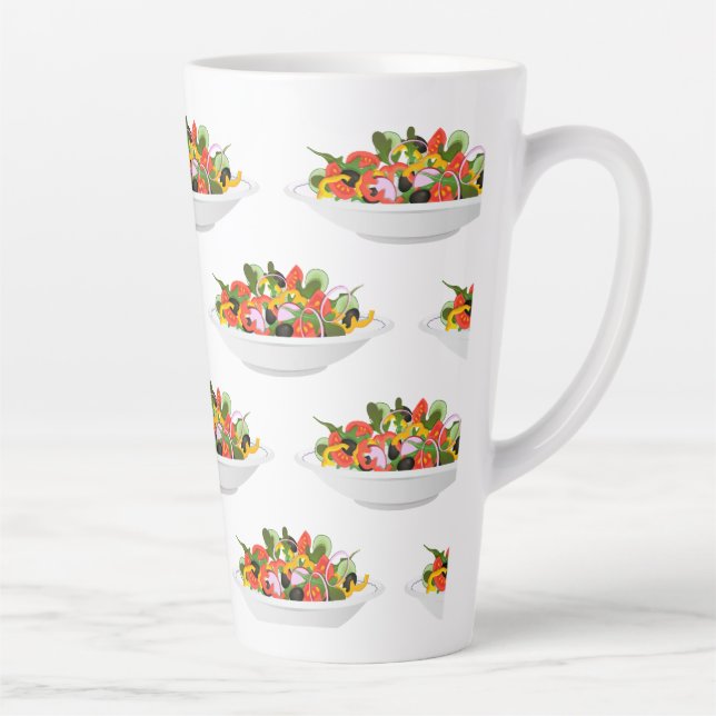 Eat more plants fresh salad motivation lettering latte mug (Right)