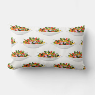 Eat more plants fresh salad motivation lettering lumbar pillow