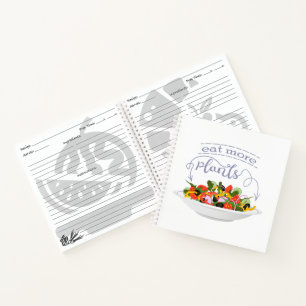 Eat more plants fresh salad motivation lettering notebook