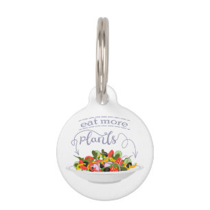 Eat more plants fresh salad motivation lettering pet tag