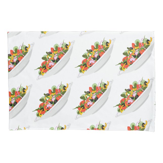 Eat more plants fresh salad motivation lettering pillowcase (Front-Left)