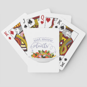 Eat more plants fresh salad motivation lettering playing cards