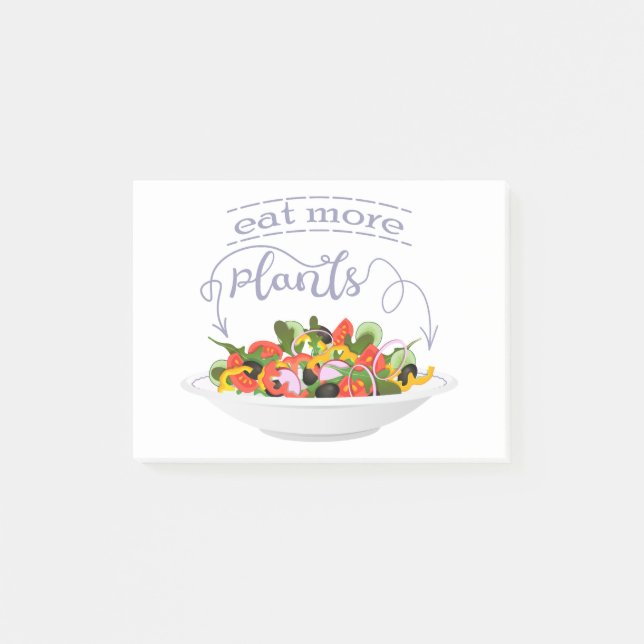 Eat more plants fresh salad motivation lettering post-it notes (Front)