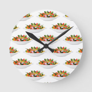 Eat more plants fresh salad motivation lettering round clock