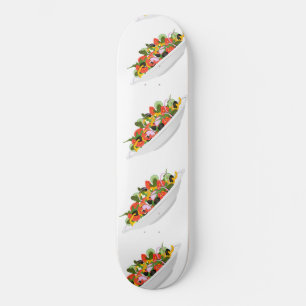 Eat more plants fresh salad motivation lettering skateboard